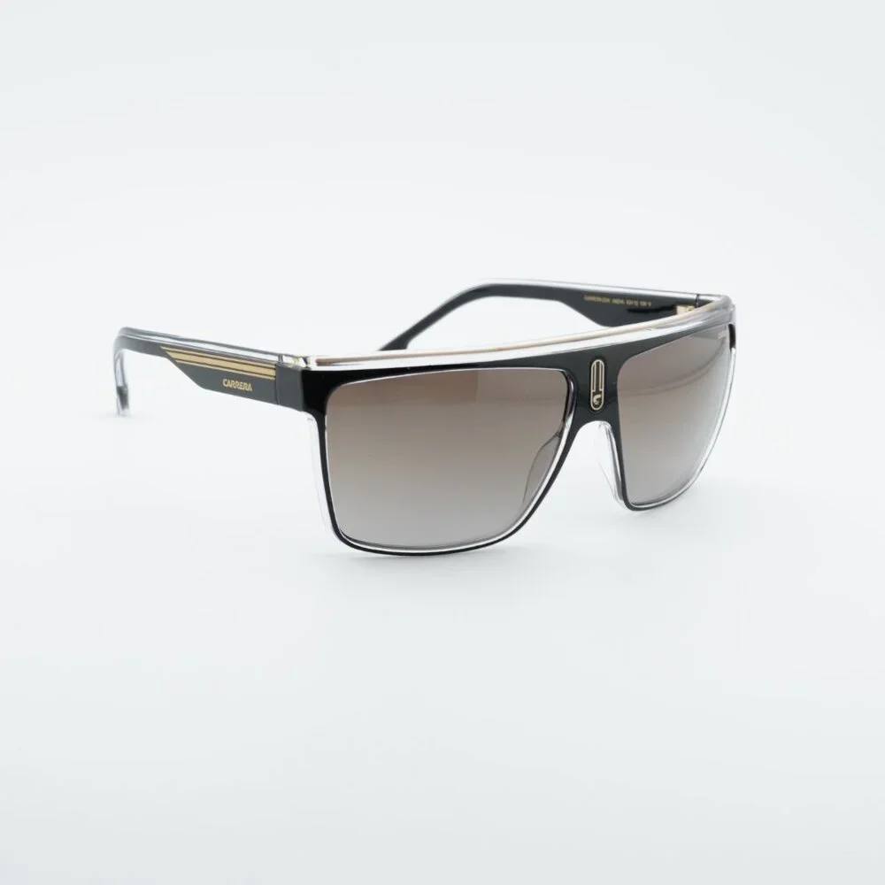 CARRERA 22/N 02M2 HA Sunglasses Black/Gold Shield Frame, Brown Gradient Lenses